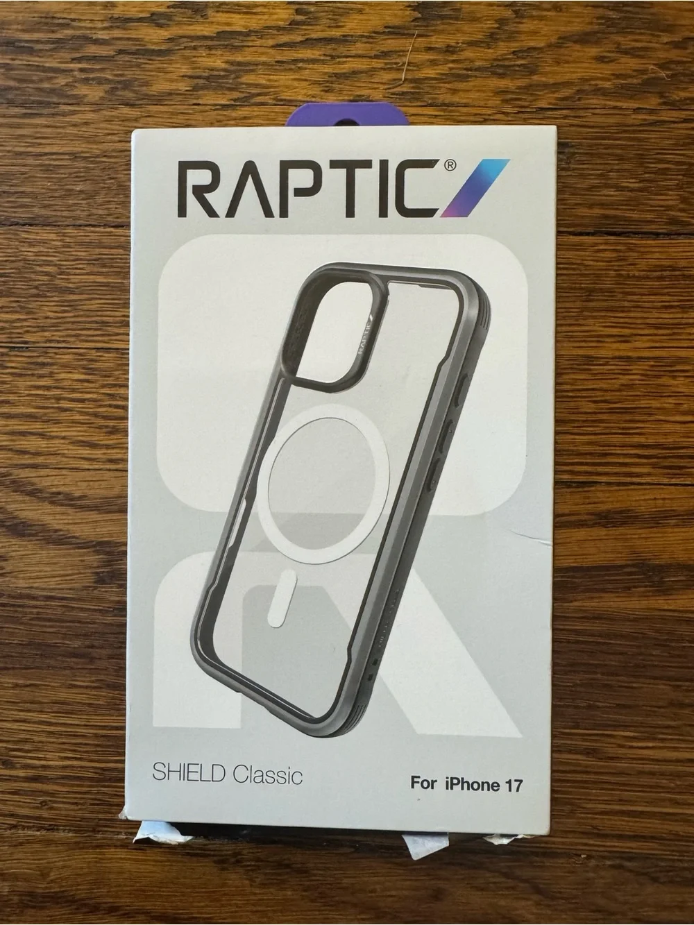 Raptic Shield Classic MagSafe phone case packaged for the iPhone 17. Raptic